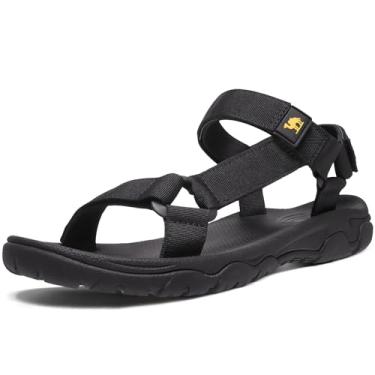 Imagem de CAMELSPORTS Sandálias masculinas de caminhada com bico aberto, para uso ao ar livre, sandálias esportivas à prova d'água, sapatos aquáticos para caminhadas atléticas, B-preto-003, 39