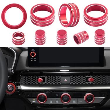 Imagem de LOCOY Tampa Do Botão De Ventilação Do Ar Condicionado Para Acessórios Honda Civic 2022-2024 2025, Para Crv 2023 2024 2025 Anel Do Botão De Partida E Parada, Acabamento Da Alavanca De Ventilação, Tam
