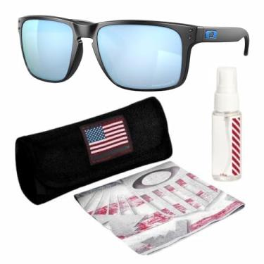 Imagem de OAKLEY Óculos de sol HOLBROOK XL OO9417 formato quadrado com kit oficial de óculos, Preto fosco, 59 mm