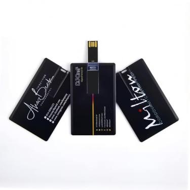 Imagem de Pen drive USB para cartão de crédito personalizado, pacote com 100 cartões pretos personalizados USB 2.0, ideal para presentes corporativos, eventos de negócios e brindes promocionais (512 MB, sem