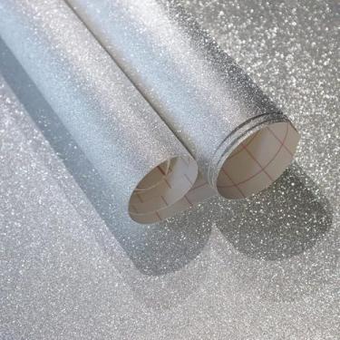 Imagem de Silver Sand Gold Glitter Papel de Embrulho Papel de Embrulho Fundo Doméstico Parede Móveis Renovação Adesivo Autoadesivo Prata 45 * 500 cm