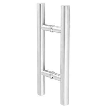Imagem de Alise Puxador de porta de vidro duplo de chuveiro de 40,64 cm, tubular de costas para trás, níquel escovado de aço inoxidável SUS304