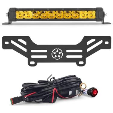 Imagem de Chelhead Suporte de barra de luz de torre de choque Maverick X3 Slim de 30,5 cm com chicote de fios compatível com Can-Am Maverick X3 todos os modelos 2017+ (luz amarela com interruptor de alternância