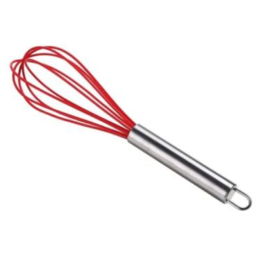 Imagem de Batedor Fouet 30cm Misturador De Ovos e Massas Pequeno Em Silicone Cozinha Cremes Coberturas Doces (30CM)