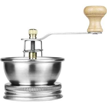 Imagem de Moedor de café manual, portátil, pequeno, resistente, aço inoxidável, armazenável, moedor de grãos de café para uso doméstico.
