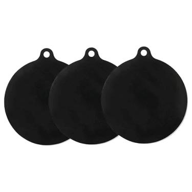 Imagem de Protetor de placa de indução, 3 peças de tapete de fogão de indução de silicone, tampa superior de vidro redondo resistente ao calor para queimadores de fogão elétrico fogão de indução - 21 x 24 cm