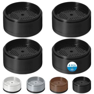 Imagem de Elevadores de cama 2.5 cm, 5.1 cm, 7.6 cm, 10.2 cm resistente, elevador de móveis ajustável para mesa, sofá, poltrona, geladeira, máquina de lavar, blocos empilháveis para elevação de cama (preto