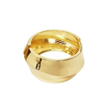 Imagem de OIDIMS Pulseiras grossas e largas para mulheres modernas boho pulseira aberta moda declaração braço punho ouro articulado pulseira minimalista polida grossa pulseira punk joia, Adjustable, Metal, Sem