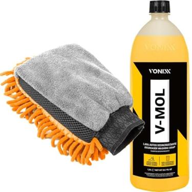 Imagem de V-mol Vonixx 1,5L Produto para Lavar Carros Limpeza Pesada Lama Barro e Luva Tripla Ação Karbox Laranja 25x17cm
