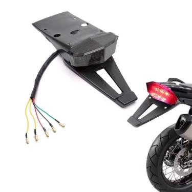 Imagem de Lanterna traseira de freio LED universal para para-choque traseiro com setas e lâmpada de placa de licença para motocicletas off-road, bicicletas sujas e Enduro – Compatível com Yamaha, Suzuki