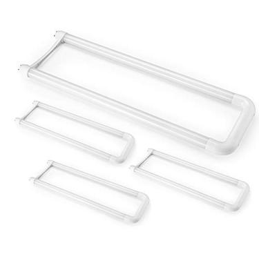 Imagem de jimwhen Pacote com 4 lâmpadas LED em forma de U, 12 W (equivalente a 32 W), 2000 LM, luz do dia 5000K, substituição fluorescente curva T8 T10 T12, alimentação de extremidade dupla, bypass de lastro