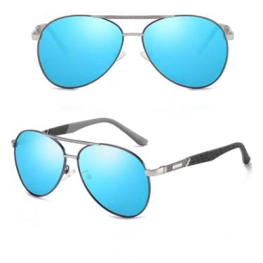 Imagem de VFDHN Óculos de sol da moda polarizados masculinos fotocrômicos UV400 (MP091 azul)