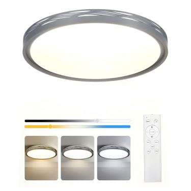 Imagem de FCPVHOY Luminária de teto LED grande de 50 cm, luminária de teto LED regulável de 2700K-6500K com controle remoto, lâmpada de teto moderna redonda de 70 W 8900 lm para quarto, sala de estar, corredor