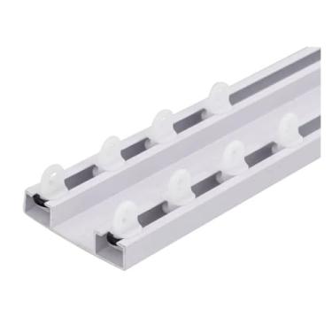 Imagem de Kit Trilho Suíço Duplo Max Guia Cortina Teto Cortineiro (Escolha o Tamanho)(1 METRO)