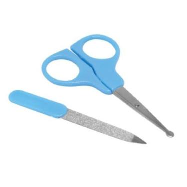 Imagem de Tesoura e Lixa para Unhas Pais e Filhos - Azul