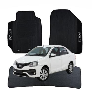 Imagem de Jogo 3 Peças Tapete Personalizado Bordado Toyota Etios Sedan 2010 a 20