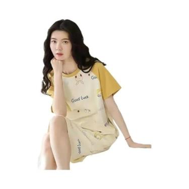 Imagem de Camisola Feminina plus Size De Verão, Folgada, De Manga Curta, Comprim