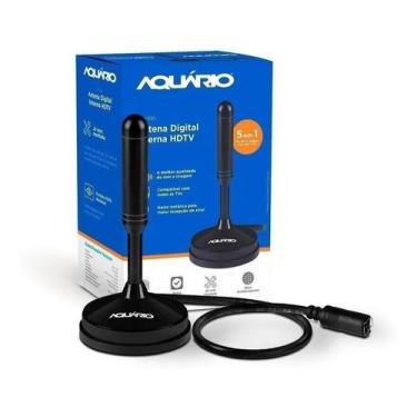 Imagem de 10 Antena Interna Tv Digital Hdtv Dtv-100 Cabo 2,5m Aquario