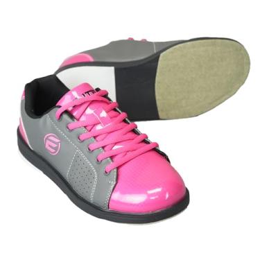 Imagem de ELITE Sapatos De Boliche Clássicos Femininos - Leves E Vibrantes (Cinza/Rosa, Sistema Tamanhos Calçados Dos Eua, Adulto, Feminino, Numérico, Médio, 8)