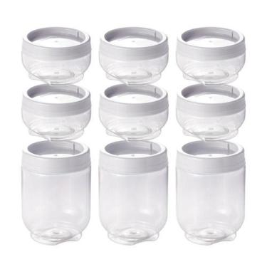 Imagem de Kit 9 Potes Gire e Trave Empilháveis com Rosca 6 organizadores 155 ml 
