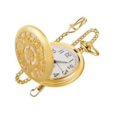 Imagem de Realpoo Relógio de bolso masculino de quartzo, mostrador digital romano, branco, com corrente, CF-new33