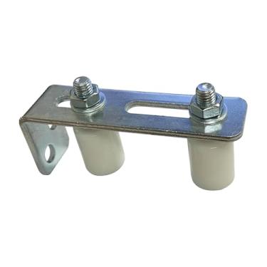 Imagem de Fenteer Guia de rolo para portão deslizante, rolos duplos de nylon, multifuncionais, para pátio, portas de celeiro, peças de reposição, encaixe universal, Branco