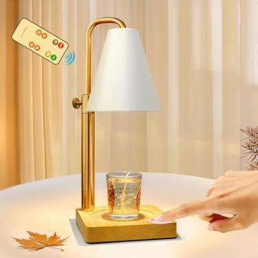 Imagem de JIMEI Lâmpada de aquecedor de vela com temporizador, aquecedor elétrico de cera para derretimento de cera perfumada, derretimento para velas de jarra, controle remoto, regulável, altura ajustável
