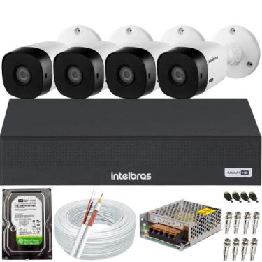Imagem de Kit Intelbras 4 Câmeras 1220b Full hd Dvr Mhdx 3104c Hd 250Gb