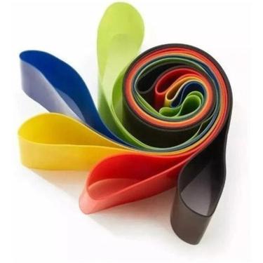 Imagem de Kit 5 Faixas Elásticas Thera Band Exercícios Em Casa