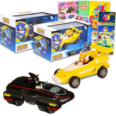 Imagem de Sonic The Hedgehog Conjunto De Bonecos Ação - Pacote Com Shadow And Tails 5", All Stars Racing, Veículos Retráteis, Adesivos E Muito Mais, Artigos Para Festas