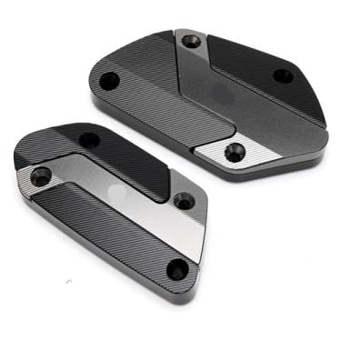 Imagem de BYYINGSUS Compatível com R 1200 GSA R1200GS R1250GS Adventure R1250 GS Tampas de reservatório de fluido de freio de embreagem dianteira de alumínio para motocicleta (cinza)