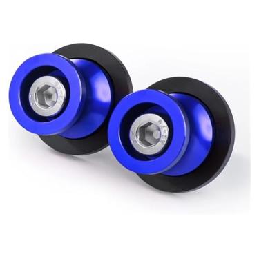 Imagem de BYYINGSUS 1 par de bobinas de braço oscilante suportes traseiros deslizantes de parafuso acessórios de motocicleta compatíveis com Ninja ZX6R ZX636 250SL 250 300 400 650 1000SX (10 mm, dois azuis)