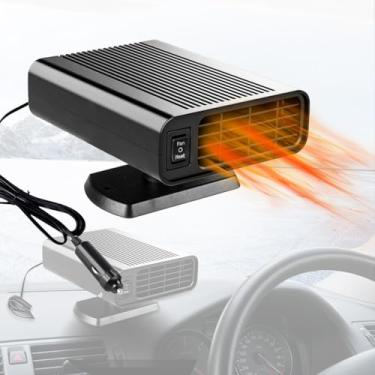 Imagem de Aquecedor de carro - Aquecedores de carro de 12 V para veículos - Aquecedor de carro que conecta o isqueiro 2 em 1 Desembaçador de descongelamento de aquecimento rápido