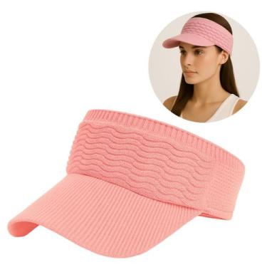 Imagem de Viseira Boné Feminino com Aba Longa Ajustável e Respirável Moda Praia 