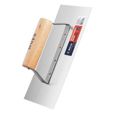 Imagem de Desempenadeira De Aço Lisa 12X25 Cabo Fechado Madeira Atlas