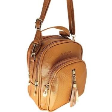 Imagem de Mochila Glamour Pequena Vira Bolsa Transversal Tiracolo Feminina-Feminino