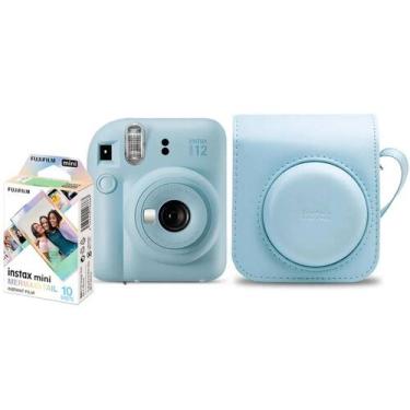 Imagem de Kit Câmera Fujifilm Instax Mini 12 Azul Pack Filme Mermaid