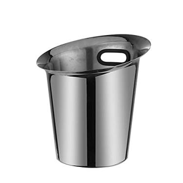 Imagem de Baldes de gelo isolados inclinados de aço inoxidável balde de champanhe balde de cerveja bar doméstico balde de cerveja 2L/4L balde refrigerador para festa/casa/bar/clube balde de cerveja champanhe