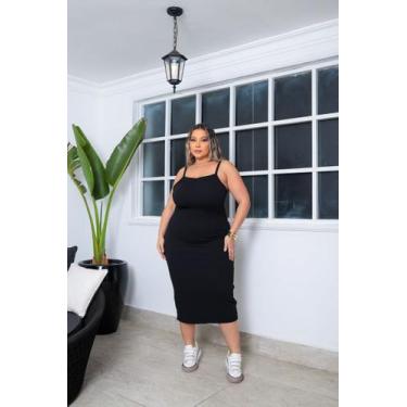 Imagem de Vestido Feminino Midi Decote Costas Tubinho Plus Size Luxo - Multimarc