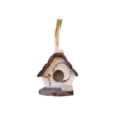 Imagem de Kit Casinha e Suporte de Madeira para Passarinho - Casa - Jardim - Dec