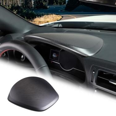 Imagem de Capa de painel interior de carro, compatível com Subaru BRZ e Toyot@ 86 Painel de instrumentos de calibre de cluster, capa de viseira de acabamento de moldura de fibra de carbono real absoluta