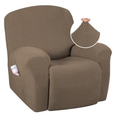 Imagem de H.VERSAILTEX Capas para poltronas reclináveis superelásticas para poltronas reclináveis antiderrapantes para poltronas reclináveis grandes padrão, macias (1 pacote, Macchiato)