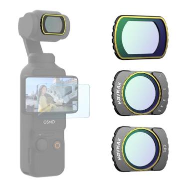 Imagem de Conjunto de filtros Movmax Magnetic Variable ND&CPL & Black Mist Diffusion 1/4, compatível com acessórios Osmo Pocket 3 Creator Combo