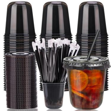 Imagem de Xuelimei, pacote com 50 copos de plástico descartáveis de 360 ml com t