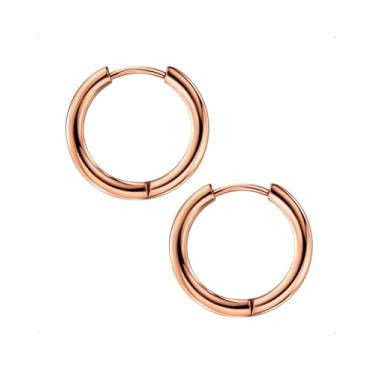 Imagem de TDEBA Brincos de argola de aço cirúrgico para homens, brincos modernos de cartilagem piercing de nariz para mulheres, 14G 10mm, Metal, Sem pedra preciosa