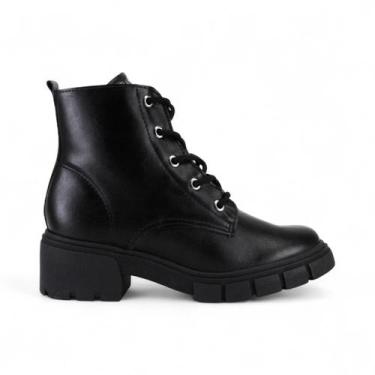 Imagem de Bota Feminina Ramarim Preta Cuturno Fechamento em Cadarço 12101, Preto