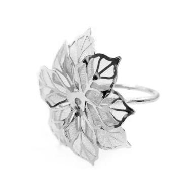 Imagem de Porta Guardanapo Em Metal Flor 4.7Cm Com 6 Peças Níquel