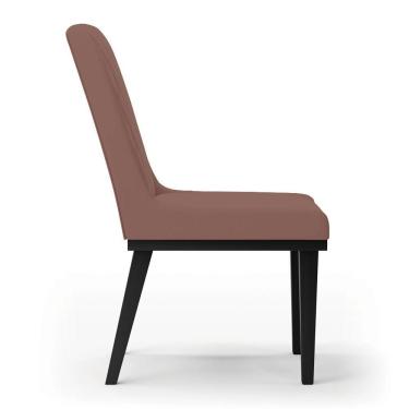 Imagem de Cadeira Sala De Jantar Base Madeira Preto Sofia Veludo D03 - D'rossi Cor Rose