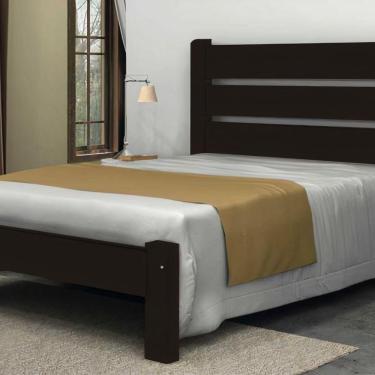 Imagem de Cama Queen Size Berlim de Madeira Maciça Angelim Tabaco