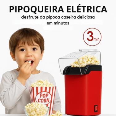 Imagem de Pipoqueira Elétrica 1200W, Saudável E Rápida Para Pipocas